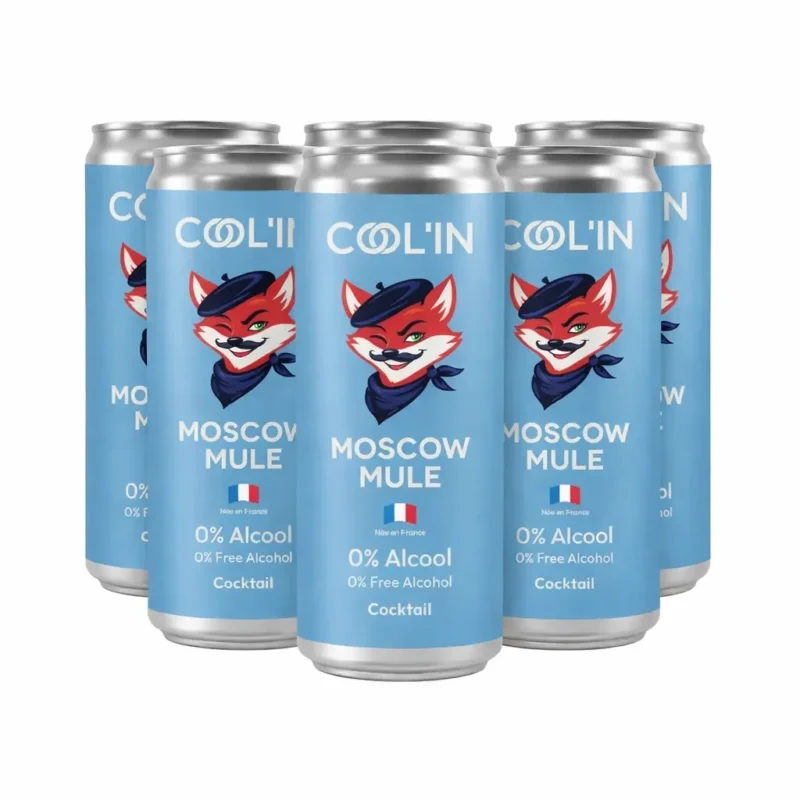 Pack de 6 canettes Moscow mule Cool’In cocktail sans alcool made in France